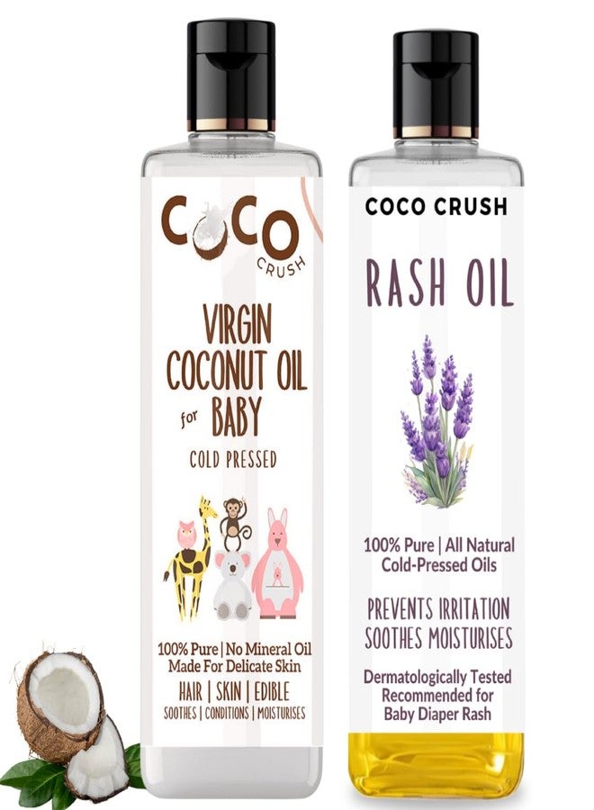Coco Crush Baby Comfort Combo of Virgin Coconut Oil and Rash Oil for Babies | 100% Pure, Natural, and Cold-Pressed (100ml, 2 * 50ml) - Image 1