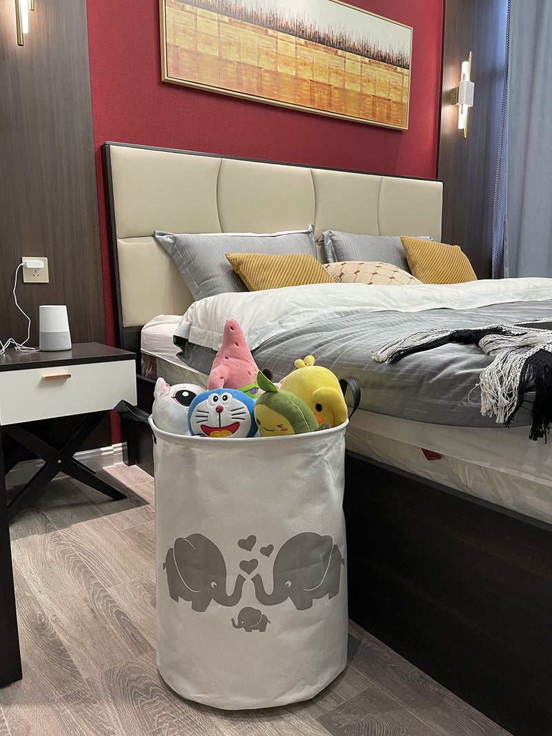 ESSME Baby Laundry Basket,Elephant Hamper，Baby Hamper For Nursery for Kids, Elephant Nursery Decor,Gift Baskets,Home Organizer (Love Elephant) - Image 5
