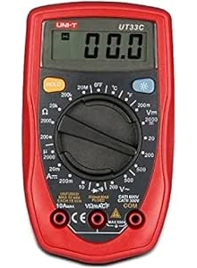 يوني تي UNI-T UT33C مقياس متعدد رقمي محمول باليد بحجم راحة اليد DMM DC AC Ammeter Voltmeter Ohm Tester