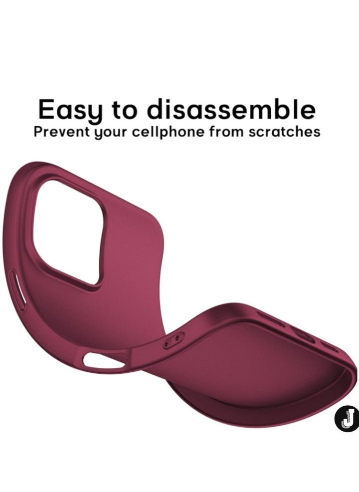 JAJEEK "Ultra-Thin Matte Wine Red iPhone 16 Pro Max Case – Shockproof, Anti-Scratch with Camera Lens & Screen Protectors" - Image 5