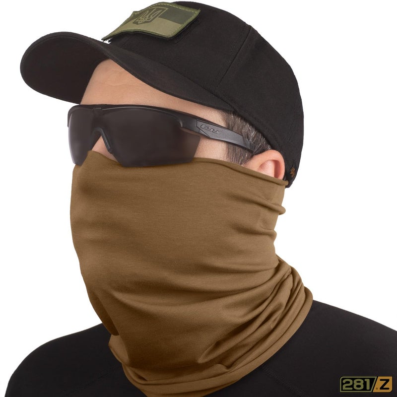 281Z Organic Cotton Breathable Summer Neck Gaiter for Men and Women - Face Scarf for Outdoor Activities(Coyote Brown, Pack of 2) - Image 2