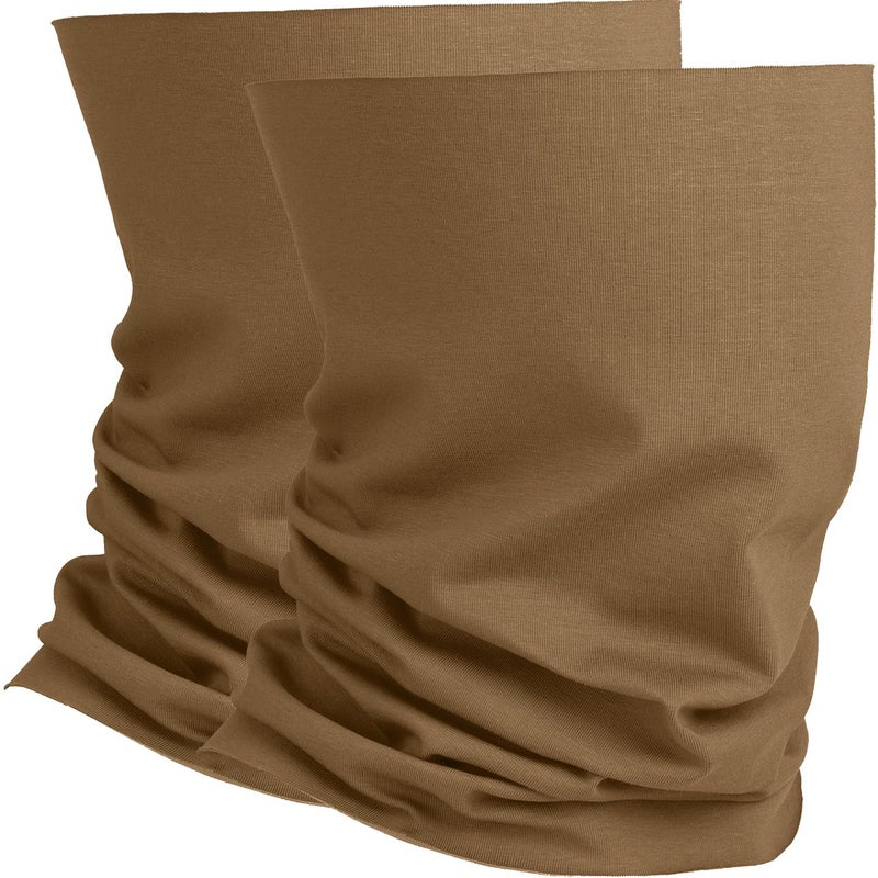281Z Organic Cotton Breathable Summer Neck Gaiter for Men and Women - Face Scarf for Outdoor Activities(Coyote Brown, Pack of 2) - Image 1