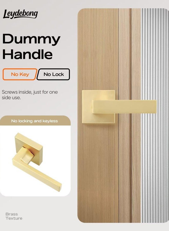 Leydebong 5 Pack Gold Dummy Door Handles, Brushed Brass Finish Inactive Levers - Heavy Duty, Non-Turning Reversible Levers for Closet, French Doors, Left Right Handed Doors - Image 5