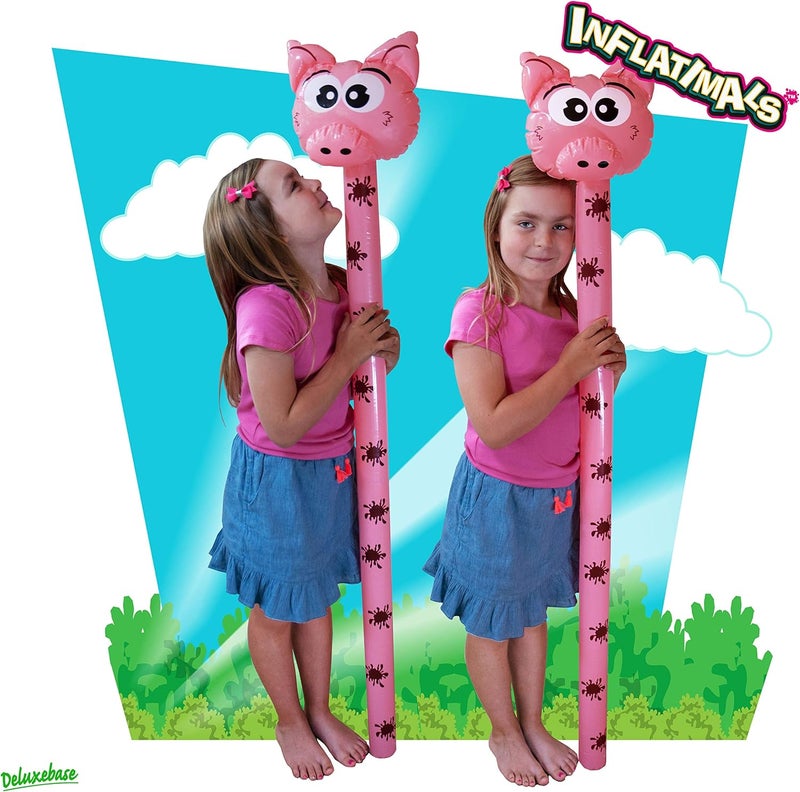 Inflatimals Pig from Deluxebase. Farm Animal Inflatable Toy, Pink Blow Up Kids Party Decoration, Reusable Event Supplies & Room Decor, Inflates to 4.5ft. - Image 2