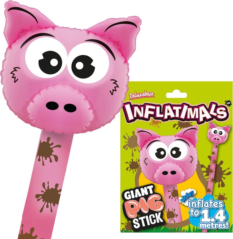 Inflatimals Pig from Deluxebase. Farm Animal Inflatable Toy, Pink Blow Up Kids Party Decoration, Reusable Event Supplies & Room Decor, Inflates to 4.5ft. - Image 1