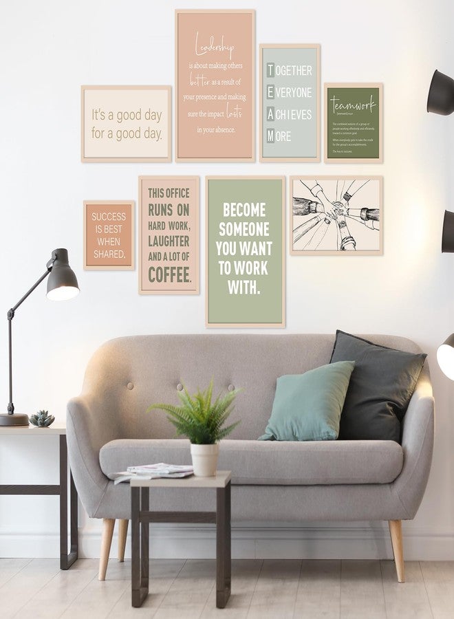 Faccito 8 Set Office Wall Decor Teamwork Motivational Decoration for Office Inspirational Teamwork Wooden Framed Art Decor Large Inspiring Positive Quotes Decoration for Home Work Classroom Cubicl - Image 5