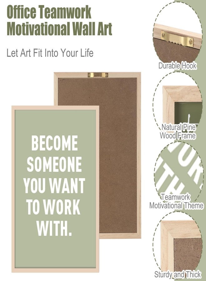 Faccito 8 Set Office Wall Decor Teamwork Motivational Decoration for Office Inspirational Teamwork Wooden Framed Art Decor Large Inspiring Positive Quotes Decoration for Home Work Classroom Cubicl - Image 2