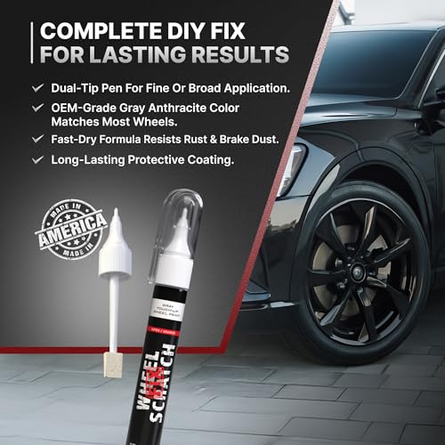 Wheel Scratch Fix® Grey Magic Car Scratch Remover Pen - Alloy Wheel Touch Up Paint Pen for Cars, Curb Rash Removal with Fast-Drying & Long-Lasting OEM Finish, Vehicles Rim Repair Paint for Chip (Anthracite (Pen Only)) - Image 5