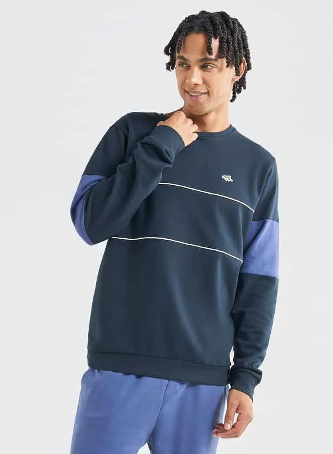 Splash FAV Solid Sweatshirt with Crew Neck and Long Sleeves