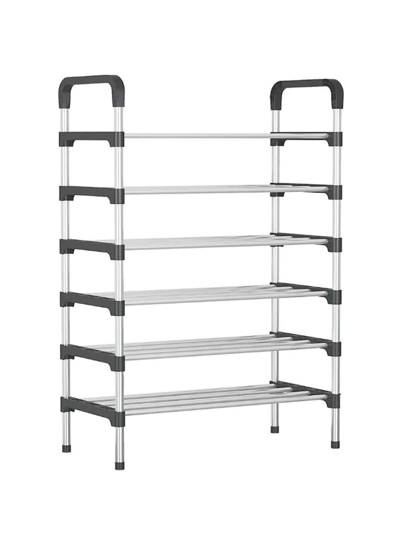 Swift 6 Tier Shoe Rack Stand Heavy Duty Sturdy Storage Self Organizer Up to 21 Pairs, Silver  - Image 2