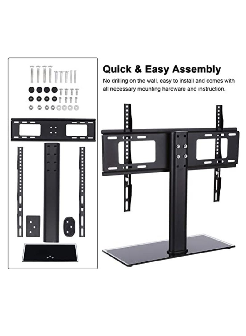 Universal TV Stand Table Bracket for Flat Panel TV Player Support Max VESA 600x400mm Max.77lbs/35kg Load Capacity for 32''-57'' Screen LCD LED Plasma TV - Image 4