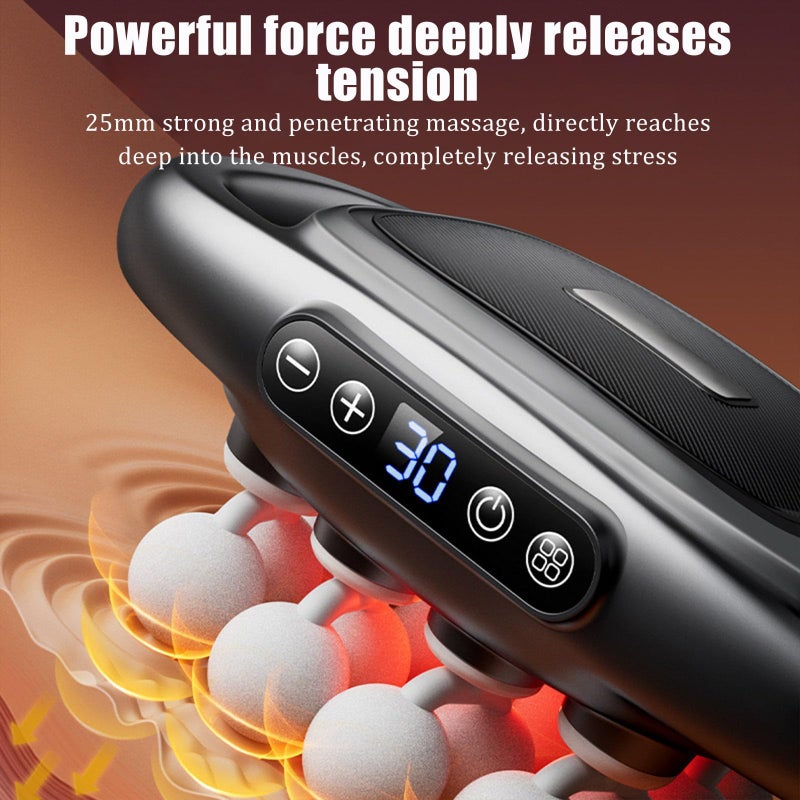 16-Head fascia massage gun set (gray) (16 heads, 30 gears and 3 modes, 48kg deep pressure, suitable for waist, back, legs and arms) - Image 3