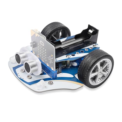 EF ELECFREAKS ELECFREAKS microbit Starter Kit Cutebot Pro DIY Programmable Robot Car Kit with 4 LineTracking Sensors and Encoded Motor microbit Project Makecode Coding Set not Include Microbit and Battery - Image 1