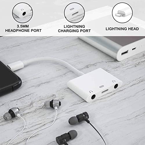 ELITEED 3in1 Lighting to 3.5mm,Headphone Adapter for iPhone, Dual Earphone Jack Audio and Charging Adapter,Headphone Splitter for iPhone 14/13/12/11/XS Max/XR/8/7 Plus /6/ iPad,Support iOS 10 to16 - Image 4