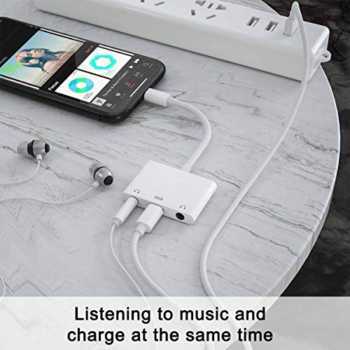 ELITEED 3in1 Lighting to 3.5mm,Headphone Adapter for iPhone, Dual Earphone Jack Audio and Charging Adapter,Headphone Splitter for iPhone 14/13/12/11/XS Max/XR/8/7 Plus /6/ iPad,Support iOS 10 to16 - Image 5