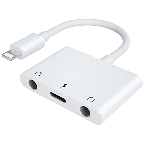 ELITEED 3in1 Lighting to 3.5mm,Headphone Adapter for iPhone, Dual Earphone Jack Audio and Charging Adapter,Headphone Splitter for iPhone 14/13/12/11/XS Max/XR/8/7 Plus /6/ iPad,Support iOS 10 to16 - Image 1