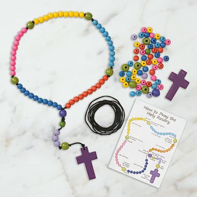 Autom Wood Bead Rosary Craft Kit 12 Pack - Image 2