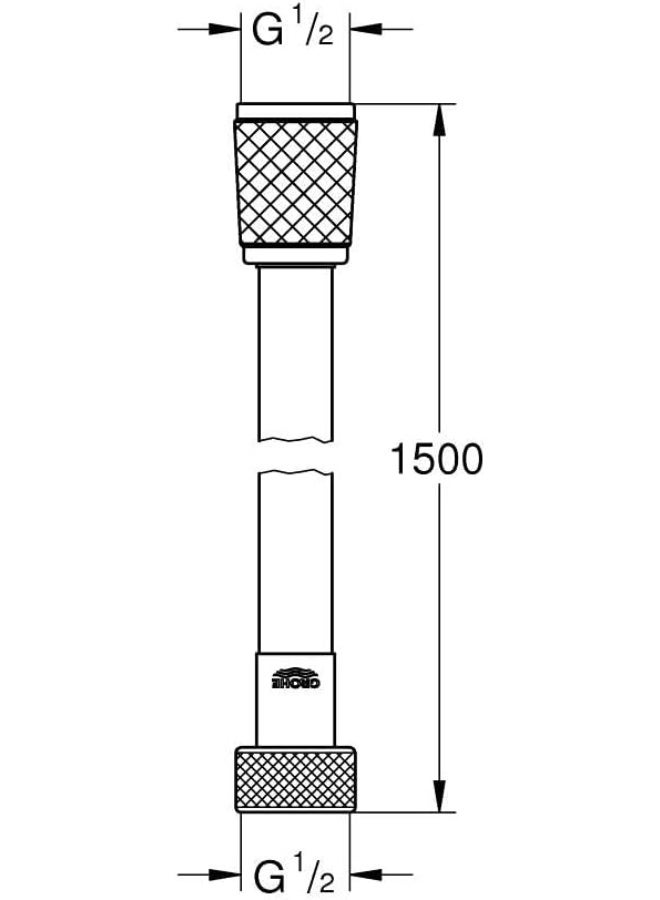 جروهي خرطوم دش GROHE Relexaflex بطول 1500 مم (28151002) | خرطوم مرن للدش اليدوي | لمسة نهائية من الكروم | ملحق دش متين للحمام - Image 2