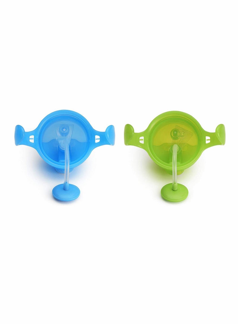 Excefore Click Lock Weighted Straw Cup, 7 Ounce, Blue/Green, Pack of 2 - Image 2