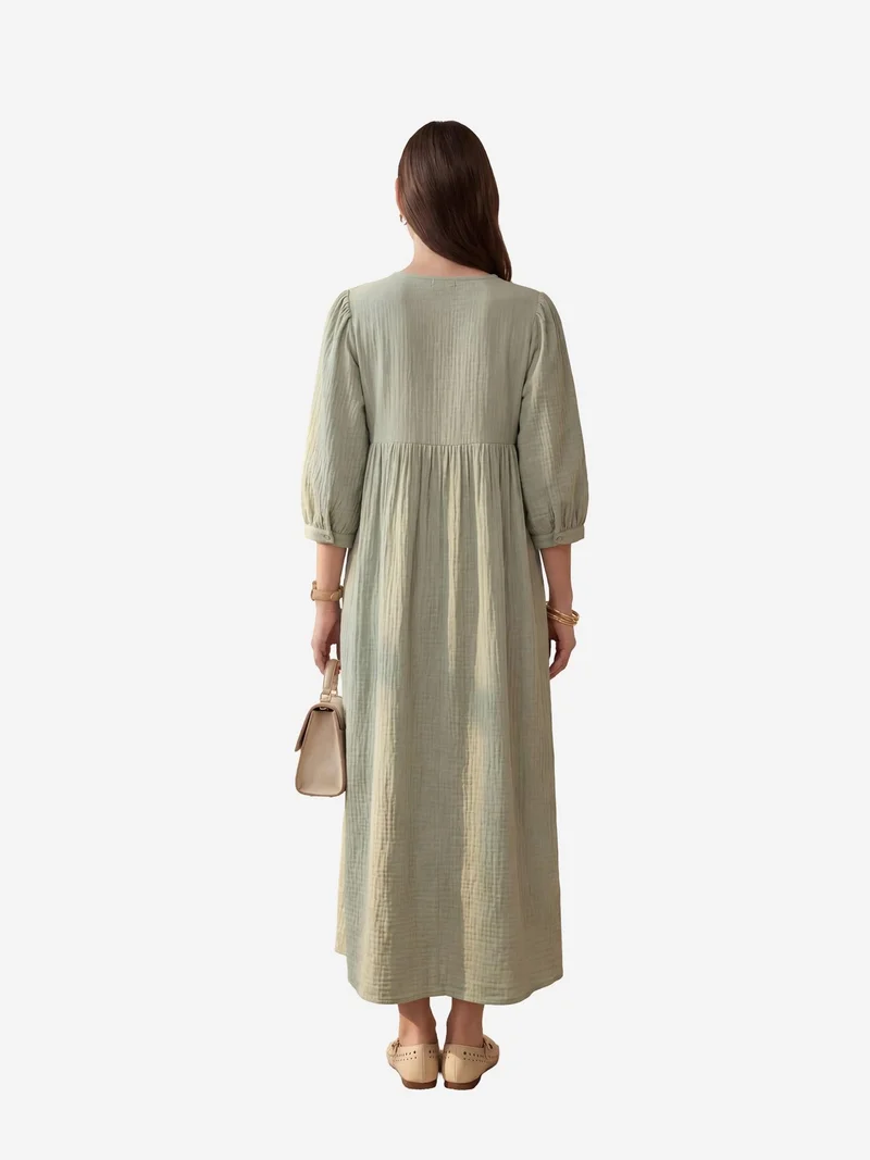 ماي فاشن MY FASHION Tie Detail Loose Fit Maxi Dress