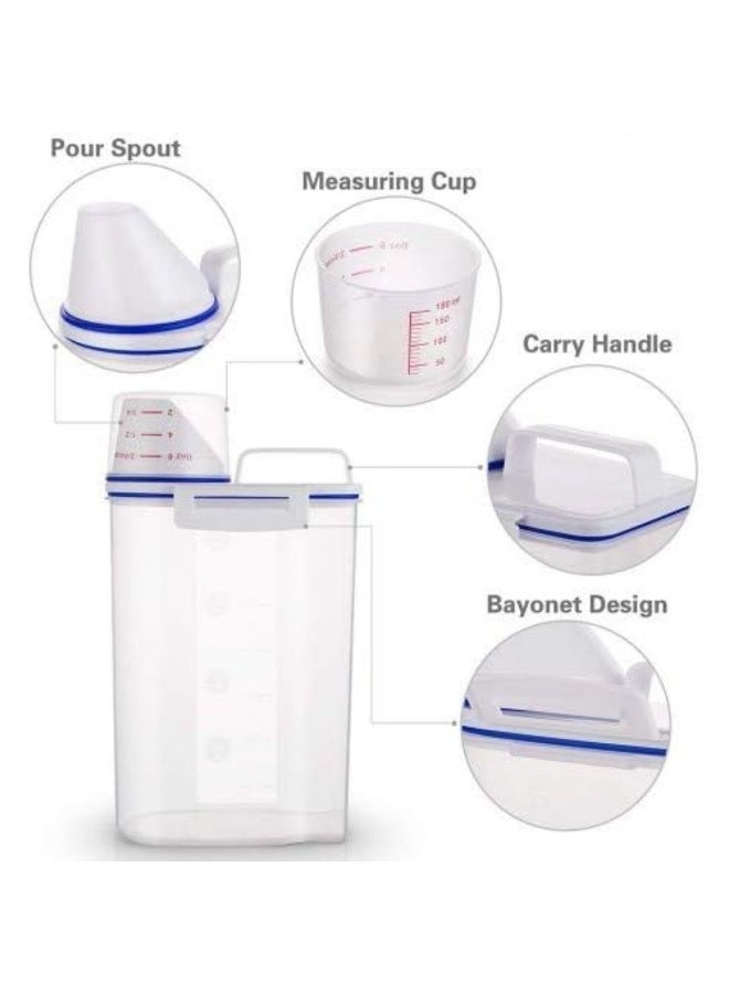 Airtight Dry Food Storage Container with Measuring Cup - Image 4