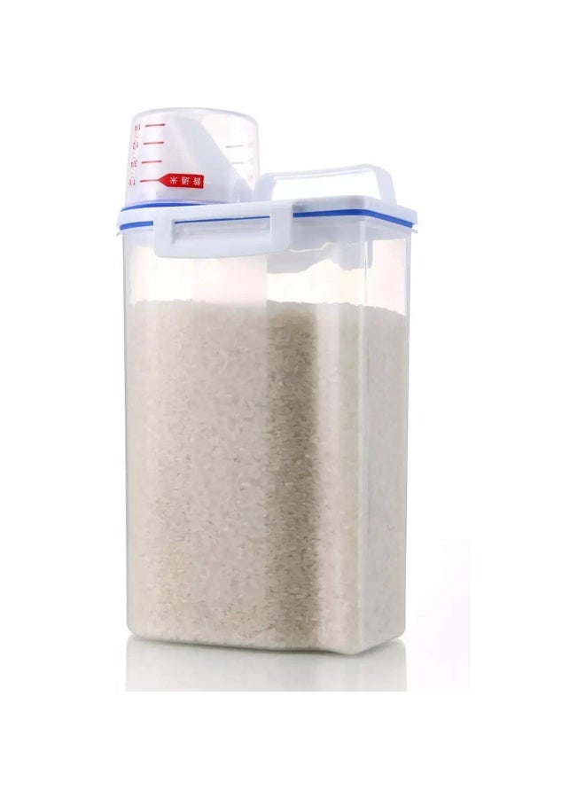 Airtight Dry Food Storage Container with Measuring Cup - Image 1