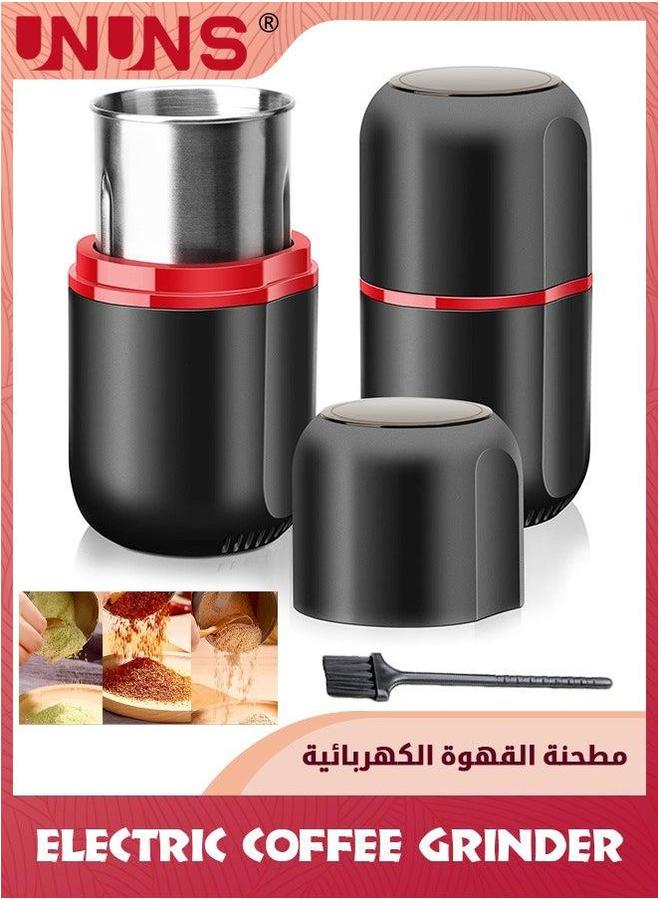 UNUNS Coffee Grinder,Electric Grinder With Stainless Steel Blades,Coffee And Spice Powerful Motor 3.5oz Large Capacity For Beans,Herbs,Spices,Peanuts,Grains and More,Black  - Image 1