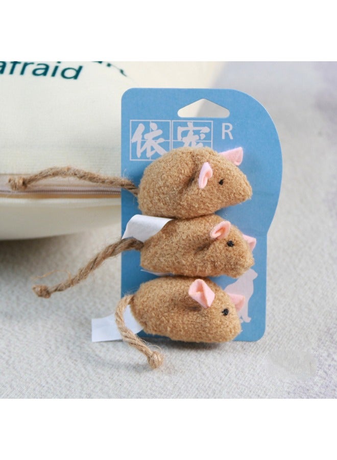 PETSARY 3pc Catnip Mouse Cat Toy | Gift Chew Crazy Grinding Teeth Scratch Play Toys | Plush Cat Chew Interactive Toys Cat | Mice & Animals Toys for Indoor Cats and Kittens Catnip Prefilled - Image 1