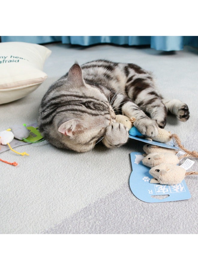 PETSARY 3pc Catnip Mouse Cat Toy | Gift Chew Crazy Grinding Teeth Scratch Play Toys | Plush Cat Chew Interactive Toys Cat | Mice & Animals Toys for Indoor Cats and Kittens Catnip Prefilled - Image 3
