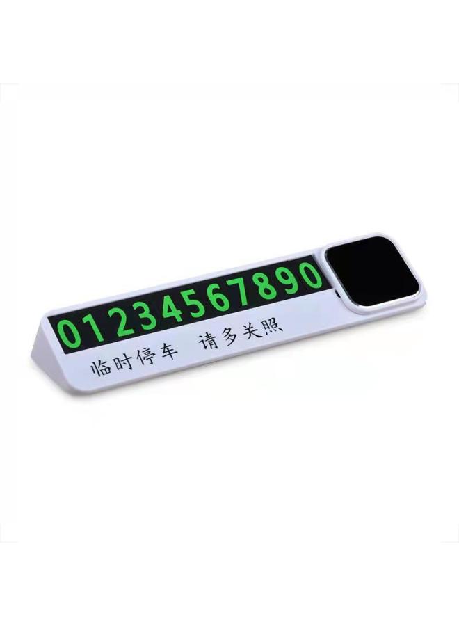 Temporary Car Parking Plate Car Metal Mobile Phone Number Plate Creative Hidden Luminous Digital License Plate-Specifications Support Image Upload:T6 Without Pattern White  - Image 1