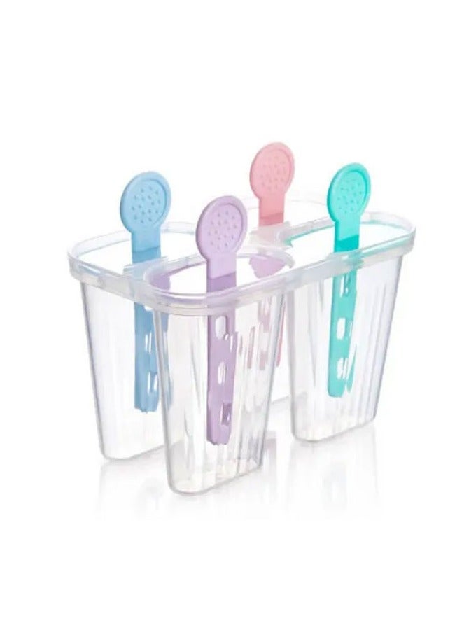 Bisbell Popsicle Molds Ice Moulds, Ice Lollipop Popsicle Moulds, 4Ice Moulds Set, Popsicle Moulds with Sticks and Drip Guard, Popsicle Mold Reusable Easy Release Ice Pop Maker  - Image 1
