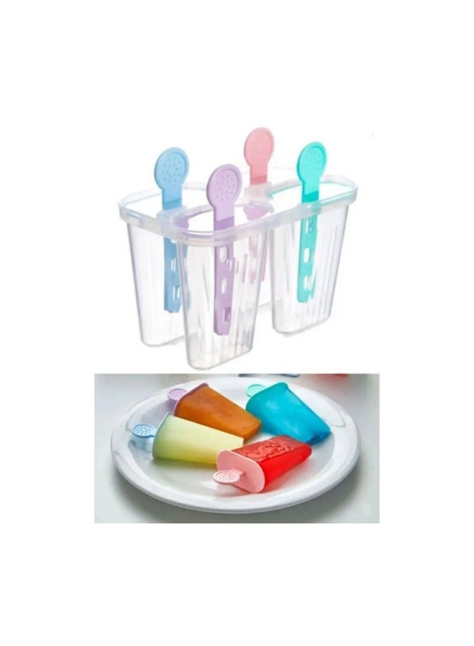 Bisbell Popsicle Molds Ice Moulds, Ice Lollipop Popsicle Moulds, 4Ice Moulds Set, Popsicle Moulds with Sticks and Drip Guard, Popsicle Mold Reusable Easy Release Ice Pop Maker  - Image 2