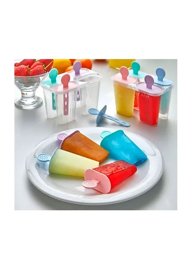 Bisbell Popsicle Molds Ice Moulds, Ice Lollipop Popsicle Moulds, 4Ice Moulds Set, Popsicle Moulds with Sticks and Drip Guard, Popsicle Mold Reusable Easy Release Ice Pop Maker  - Image 3
