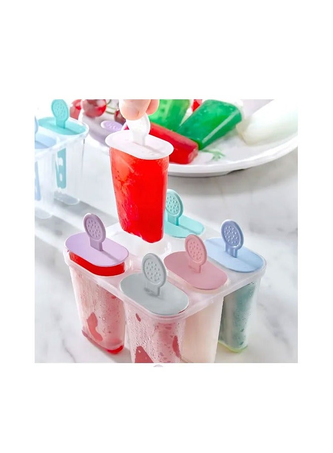 Bisbell Popsicle Molds Ice Moulds, Ice Lollipop Popsicle Moulds, 4Ice Moulds Set, Popsicle Moulds with Sticks and Drip Guard, Popsicle Mold Reusable Easy Release Ice Pop Maker  - Image 4