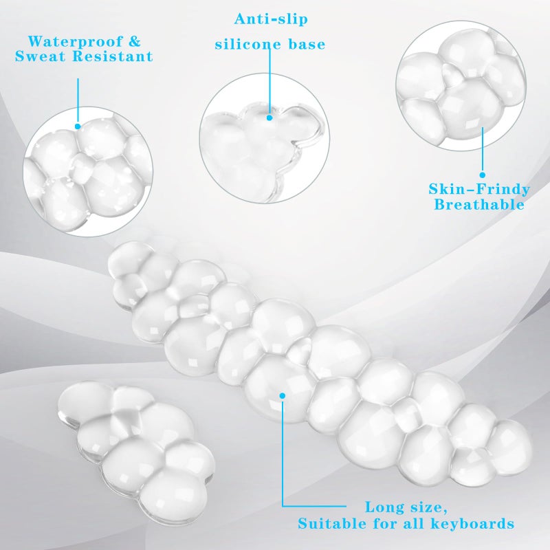 KEPUTAIER Gel Cloud Keyboard and Mouse Wrist Rest, Cute Wrist Support and Arm Support Keyboard Rest for Keyboard and Mouse Typing Pain Reliefï¼ŒSuitable for Office/Computer/Laptop/Gamingï¼ˆWhiteï¼‰ - Image 3