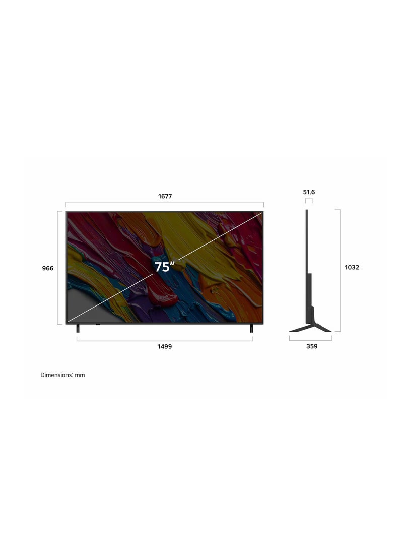 LG 75 inch LG QNED AI QNED82 4K Smart TV AI Magic remote HDR10 webOS25 2025 75QNED82A6A-AMAG Black - Image 4
