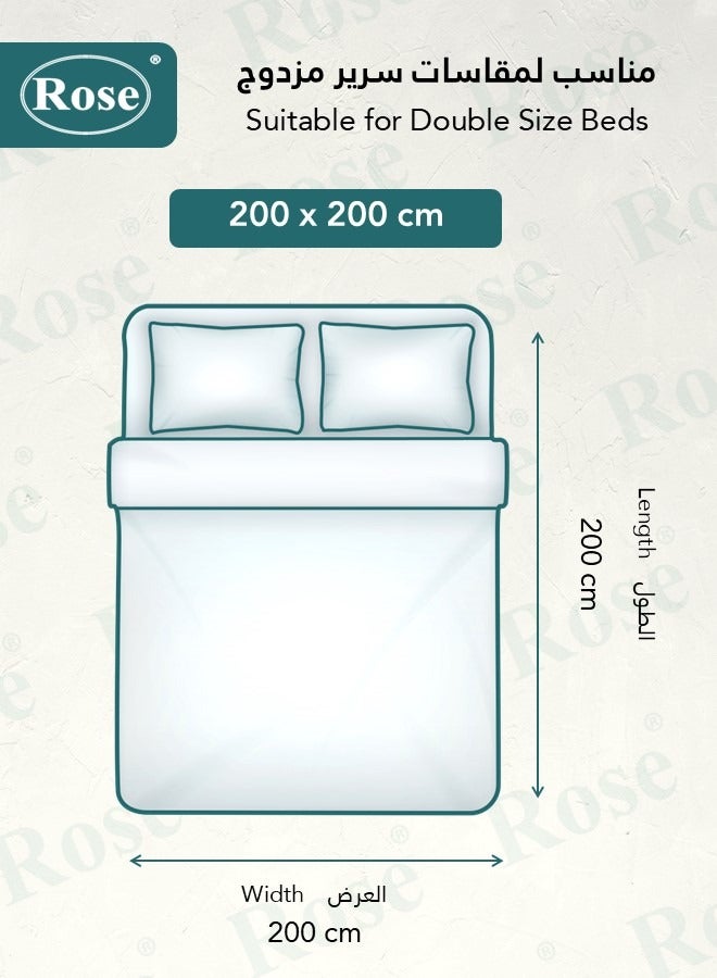 Rose Hotel Striped Comforter Set, Premium Microfiber, 6 Pieces, Fits 200x200 cm Double Size Bed, Breathable Soft Cooling, King Size Comforter, Grey - Image 2