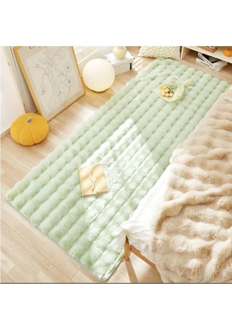 Luxury Soft Fluffy Area Rug – Wave-Pattern Plush Carpet for Bedroom, Living Room, or Nursery – Anti-Slip & Cozy Floor Mat 180×60cm