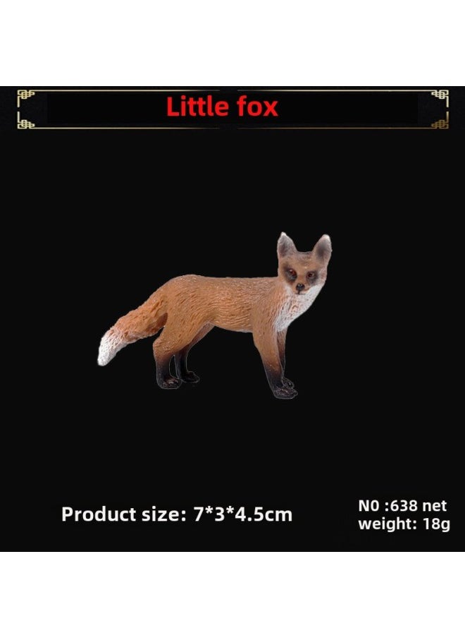Realistic Fox Animal Models White Fox Red Arctic Ear Flaps Children's Toy Ornaments-Color:Little Fox 638  - Image 1