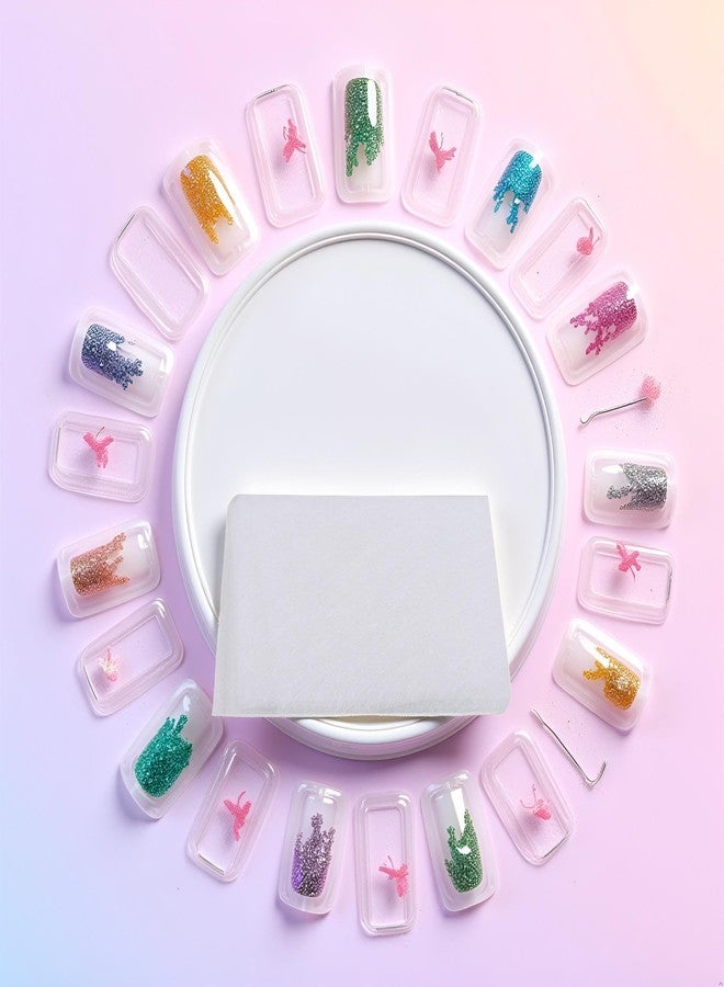 SquarezhenBo 20Pcs White Nails Kit, Nail Extensions Kit Fiberglass Nail Art Builder Wrap Sticker Tips with Shape Clip Repair Broken Nails Nail Art Accessories Nails Art Stickers and Decals - Image 4