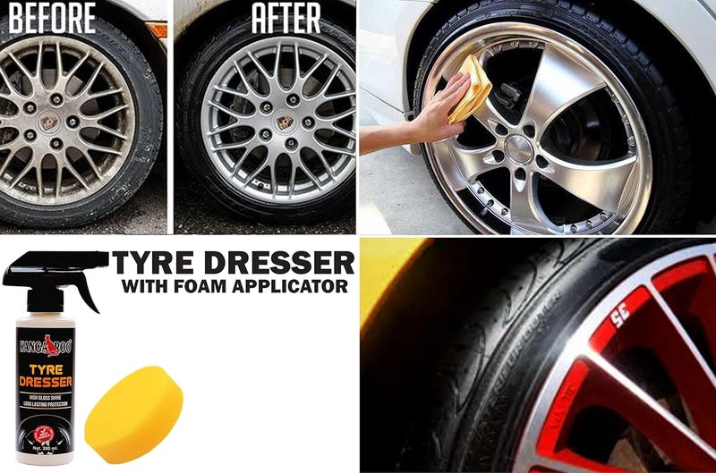 KANGAROO Car Care Kit (Tyre Dresser + Car Polish + Dashboard Polish + Scratch Remover) with 3 Sponge and 1 Micro Fiber Towel Total Your Car Care Pack - Image 5