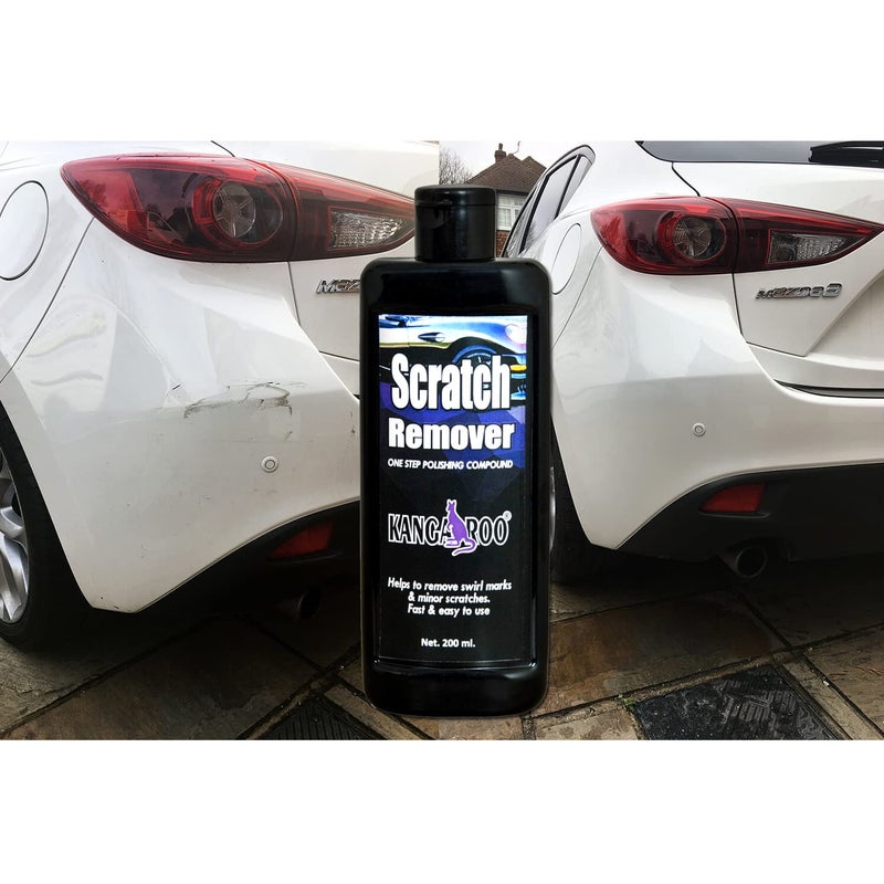 KANGAROO Car Care Kit (Tyre Dresser + Car Polish + Dashboard Polish + Scratch Remover) with 3 Sponge and 1 Micro Fiber Towel Total Your Car Care Pack - Image 4