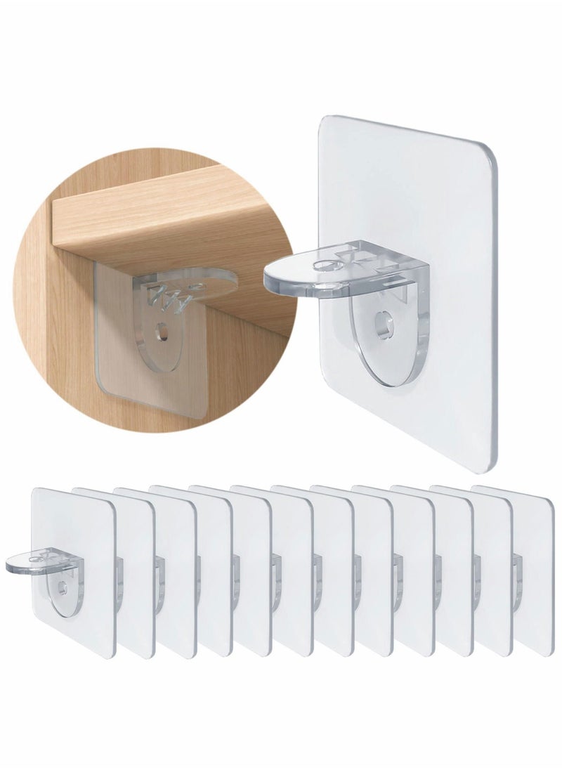 Punch Free Shelf Support Peg, 30 pcs Self Adhesive Shelves Clips for Kitchen Cabinet, Book Shelves, Strong Partition Holders Pin, Strong Partition Pin for Closet, Brackets Clapboard Layer - Image 1