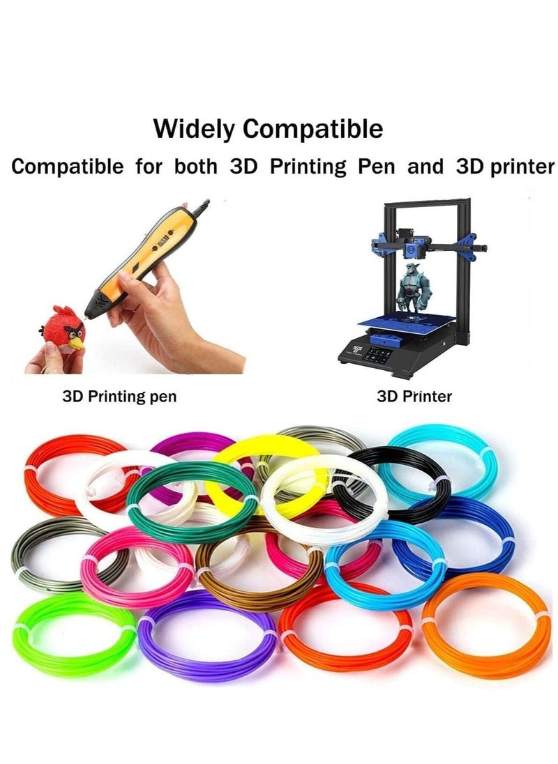 JAJEEK 3D Pen Filament Refills – 1.75mm PLA, 20 Unique Colors (Metallic, Fluorescent, Solid), 5M Each – Eco-Friendly, Bubble-Free, Universal Compatibility for 3D Pens & Printers  - Image 4