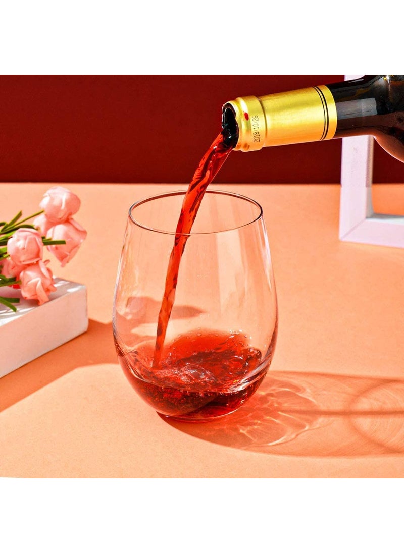 BLISS START BLISS START Classic Stemless Wine Glasses LeadFree Drinking Glasses Ideal for Red and White Wine Cocktail Juice Water Kitchen Glassware 400 ML 6 PCS  - Image 4