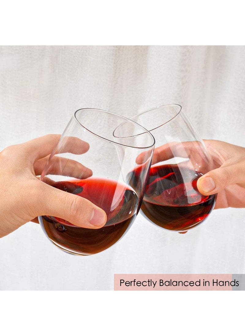 BLISS START BLISS START Classic Stemless Wine Glasses LeadFree Drinking Glasses Ideal for Red and White Wine Cocktail Juice Water Kitchen Glassware 400 ML 6 PCS  - Image 3