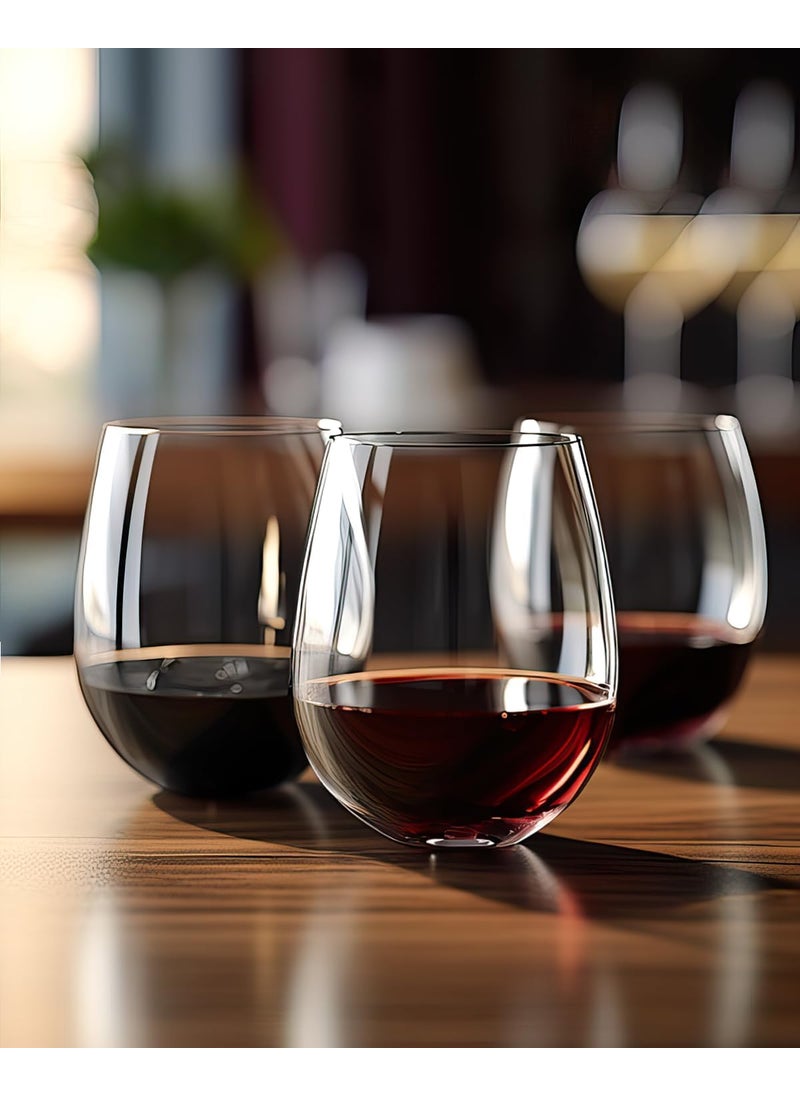 BLISS START BLISS START Classic Stemless Wine Glasses LeadFree Drinking Glasses Ideal for Red and White Wine Cocktail Juice Water Kitchen Glassware 400 ML 6 PCS  - Image 5