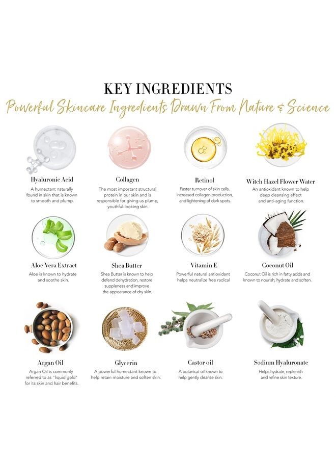 RA ROSA ACCA Facial Skin Care Set & Bath Spa Kit, Bath and Body At Home Spa Kit, Mothers Day Gifts Ideas, Self-care Relaxation Gift, Skin Care Collection plus essential oil, Hyaluronic Acid, Vitamin E.(Charcoal)… - Image 1