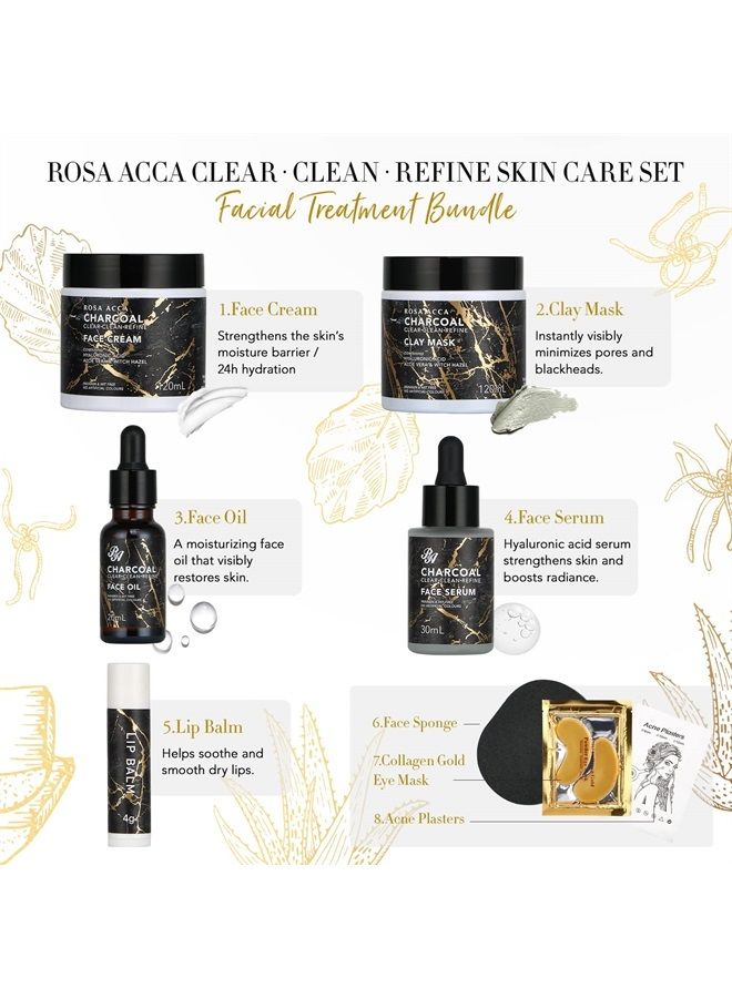 RA ROSA ACCA Facial Skin Care Set & Bath Spa Kit, Bath and Body At Home Spa Kit, Mothers Day Gifts Ideas, Self-care Relaxation Gift, Skin Care Collection plus essential oil, Hyaluronic Acid, Vitamin E.(Charcoal)… - Image 2