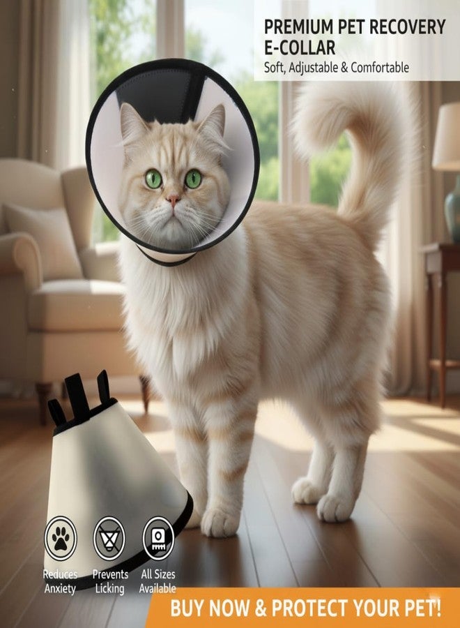 Berlin's PET ACCESSORIES Berlin's Adjustable Cat Cone for Kitten Size 3 Small Plastic E-Collar Protective Collar After Surgery Anti-Bite Lick Wound Healing Safety Pet Recovery Collar in White - Image 4